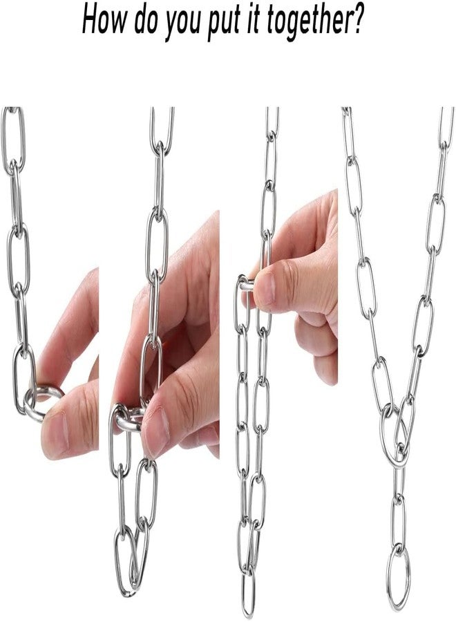 KsPups GSD Choke Chain Dog Collars Fur Saver Training Long Link Chrome Plated Choker, German Shepherd Dog Training Chock Chain (Silver GSD 24inch 4mm) - Image 3